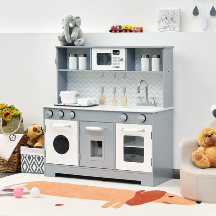 Wooden Pretend Cooking Playset - Costzon