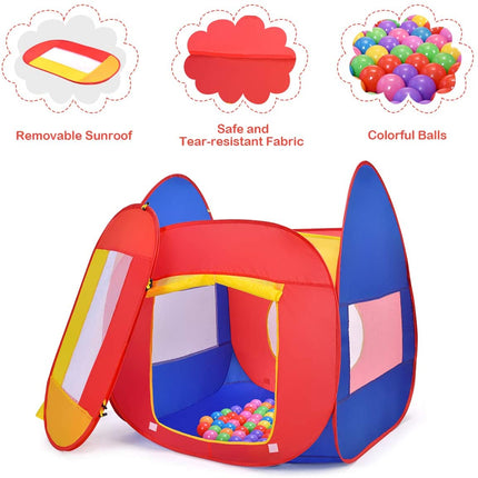Ball Pit Play Tent for Kids, 100 Balls Included - costzon
