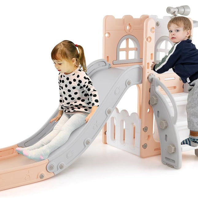 BABY JOY Toddler Slide 6-in-1 Indoor Kids Slide Playset