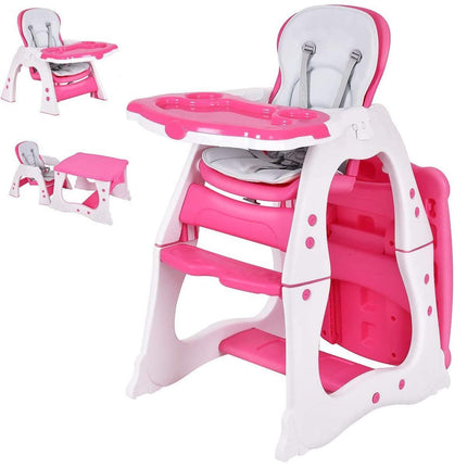 Baby High Chair, 3 in 1 Infant Table and Chair Set - costzon
