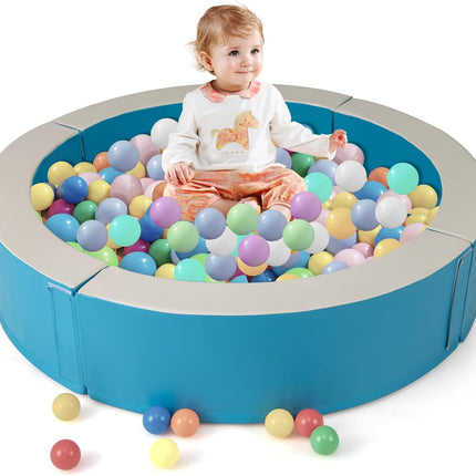 Costzon Ball Pit, Detachable Foam Pool for Toddlers or Dogs with 50 Colorful Ocean Balls