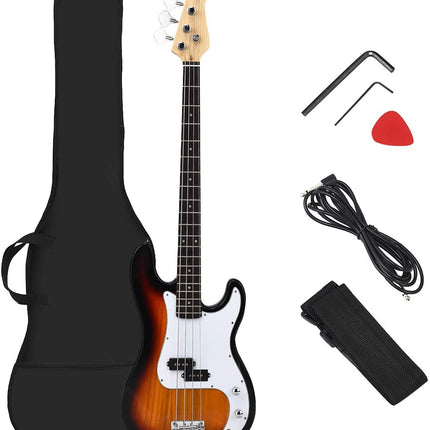 Full Size Electric 4 String Bass Guitar for Beginner Complete Kit - costzon