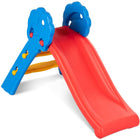 BABY JOY Folding Slide, Plastic Play Slide Climber for Kids (Floral Rail) - costzon