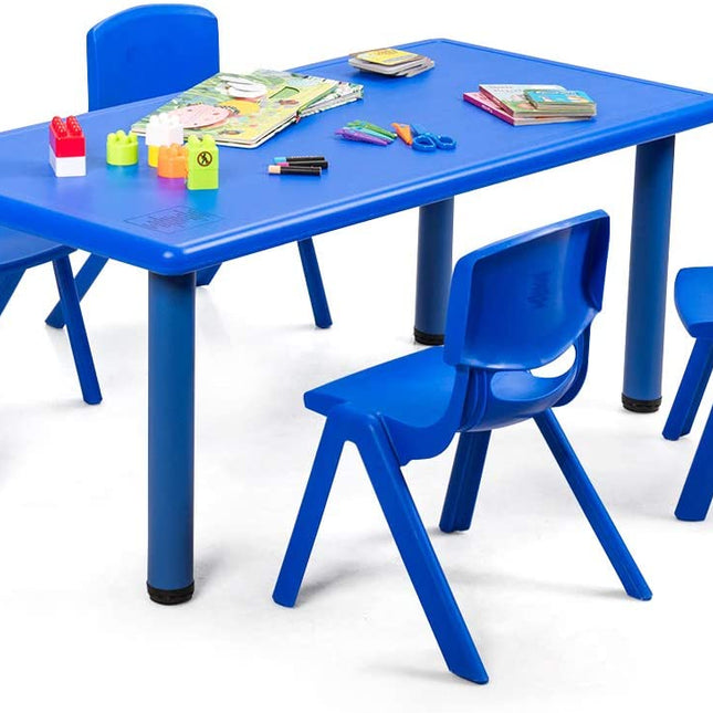 Kids Table and Chair Set, 4 Pcs Stackable Chairs - costzon