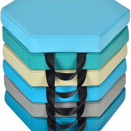Costzon 6-Piece Kids Floor Cushion, 3" Thick Waterproof Foam Cushion w/ Handle, 15 inch Soft Flexible Seating for Classroom