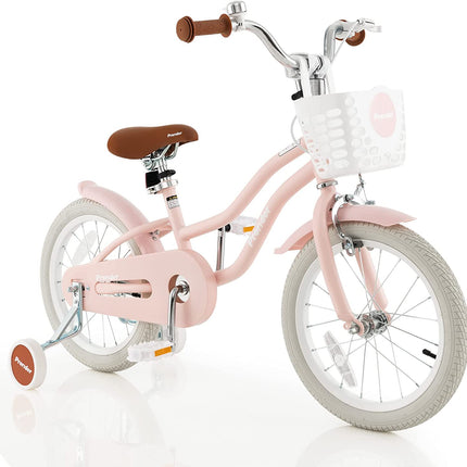 BABY JOY Kids Bike, 12 14 16 18 Inch Children's Bicycle w/Training Wheels, Double Brakes, Kids Bike for 4-8 Years Boys Girls