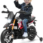Costzon 12V Kids Motorcycle, Licensed Aprilia Electric Motorcycle Ride On Toy w/ Training Wheels,Red - costzon