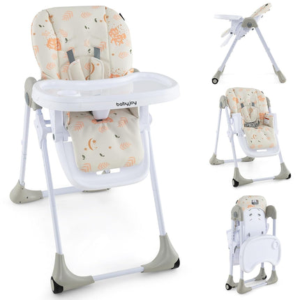 BABY JOY Convertible High Chair for Babies & Toddlers, Height Adjustable, Grow & Go High Chair w/Recline & Footrest