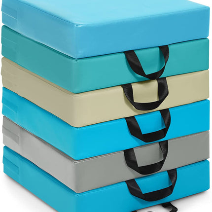 Costzon 6-Piece Kids Floor Cushion, 3" Thick Waterproof Foam Cushion w/ Handle, 15 inch Soft Flexible Seating for Classroom
