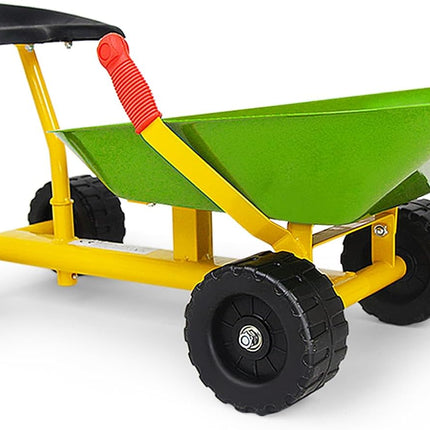 Costzon Kids Ride-on Sand Dumper, Children Outdoor Sandbox Toy w/Ergonomic Handle & 4 Wheels