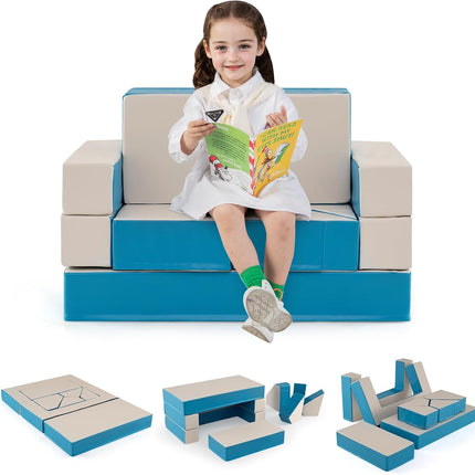 Costzon Kids Play Couch 4 in 1 Multifunctional Foam Climbing Blocks