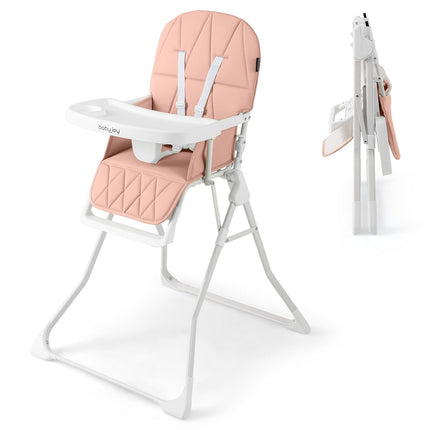 BABY JOY Foldable High Chair, Portable Highchairs for Babies and Toddlers with 3-Position Adjustable Tray & Footrest