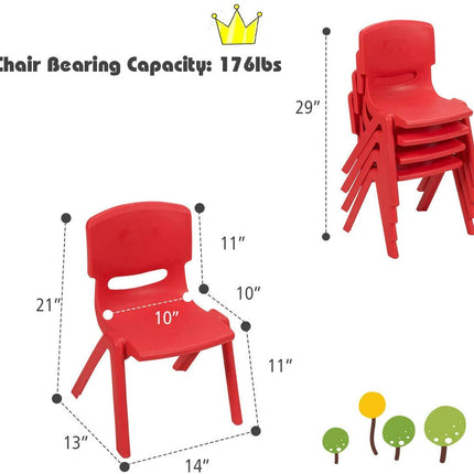 Plastic Stackable School Chairs, 4 Pack - costzon