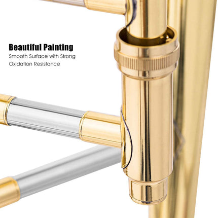 Costzon B Flat Tenor Slide Trombone Brass, Sound for Standard Student Beginner - costzon