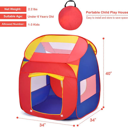 Ball Pit Play Tent for Kids, 100 Balls Included - costzon