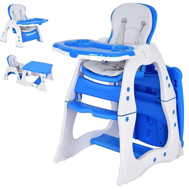Baby High Chair, 3 in 1 Infant Table and Chair Set - costzon