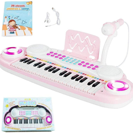 Costzon 37 Keys Electronic Keyboard Piano for Kids, Portable Musical Keyboard with Rhythm Light - costzon