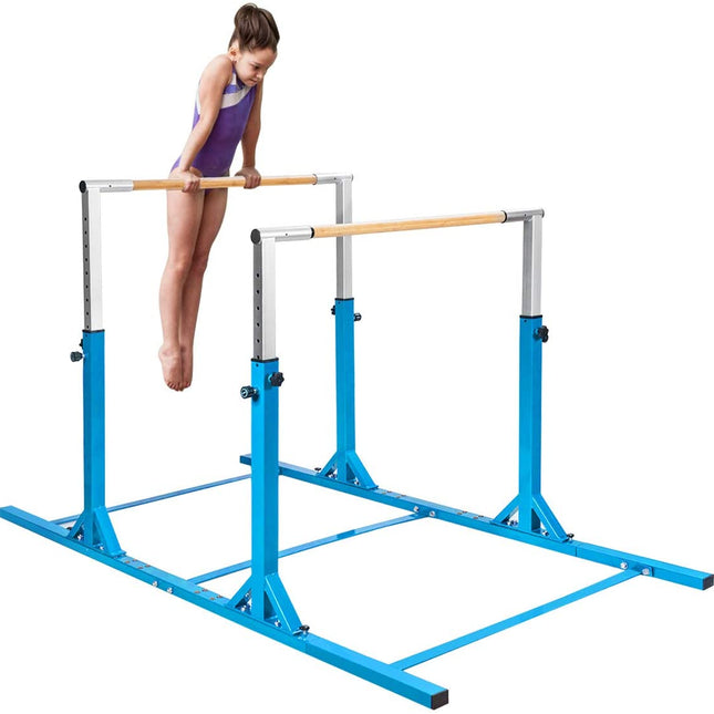 Costzon Double Horizontal Bars, Junior Gymnastic Training Parallel Bars w/11-Level 38-55" Adjustable Heights, 264lbs - costzon