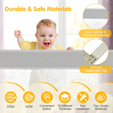 BABY JOY Bed Rails for Toddlers, Height Adjustable Kids Rail Guard