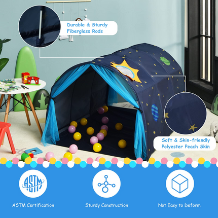 Costzon Kids Dream Bed Tent, Portable Baby Playhouse Privacy Space, Princess Tent w/Inner Pocket & Carrying Bag, Children Play Tent