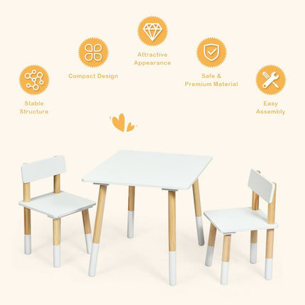 Costzon Kids Table and Chair Set, Wooden Table Furniture for Toddler Drawing Reading Arts Crafts Snack Time - costzon