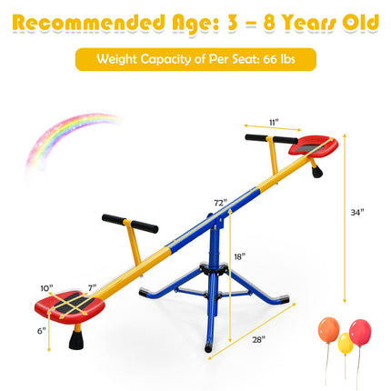 Kids Seesaw Swivel Teeter Totter Playground Equipment - Costzon