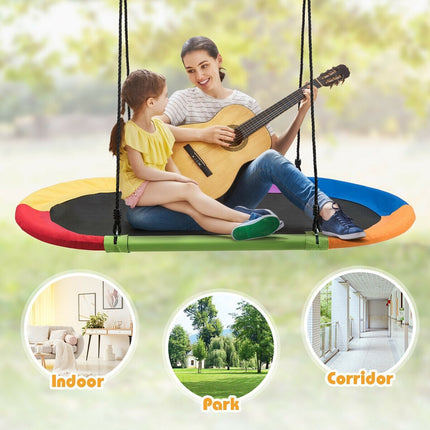 Costzon 60'' Giant Waterproof Platform Saucer Tree Swing Set, 700 lb Weight Capacity - costzon