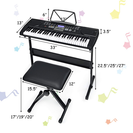 Costzon 61 Key Keyboard Piano with LCD Screen