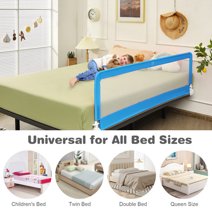 Costzon Bed Rails for Toddlers, 71'' Extra Long, Swing Down Bed Guard w/Safety Strap for Convertible Crib