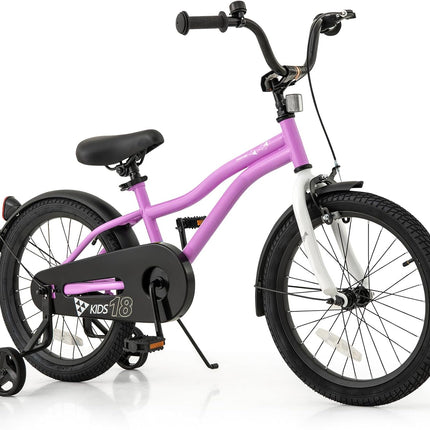 BABY JOY Kids Bike, 12 14 16 18 Inches Sporty Bicycle with Training Wheels