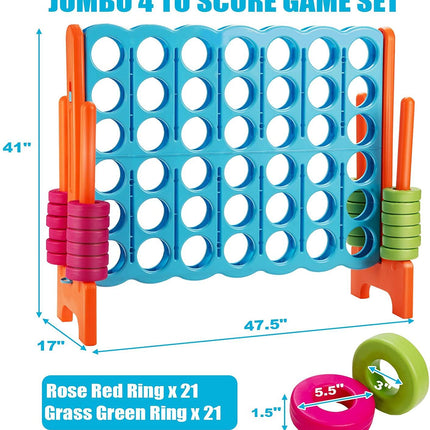 Costzon Giant 4-in-A-Row, Jumbo 4-to-Score Giant Games for Kids Adults - costzon