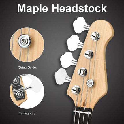 Full Size Electric 4 String Bass Guitar for Beginner Complete Kit - costzon