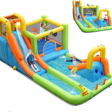 BOUNTECH Inflatable Water Slide, 20.5x11FT Mega Waterslide Park Bounce House for Outdoor Fun w/Long Slide
