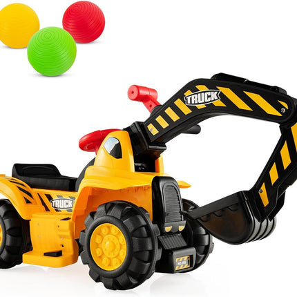 Costzon Ride on Excavator, Kids Excavator Digger Bulldozer, Construction Vehicles for Kids, Ride on Toys for Kids