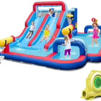 9 in 1 Double Slide Water Slide Bounce House with 950W Air Blower