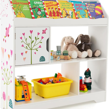 Costzon Kids Bookshelf and Toy Storage Organizer, Multifunctional Children’s Bookcase with 3 Tier Montessori Shelf
