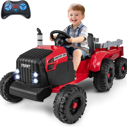 Costzon 24V Ride on Tractor with Detachable Trailer