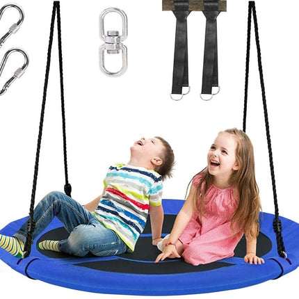 Costzon 40'' Flying Saucer Tree Swing for Kids Adult, Indoor Outdoor 700 Lbs 900D Round Swing w/ Multi-ply Rope