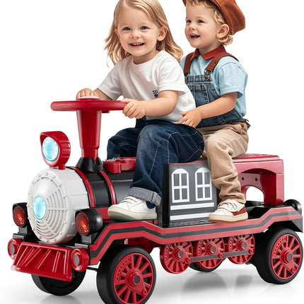 Costzon 12V 2-Seater Ride on Train with Train Whistle