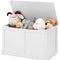 Costzon Wooden Kids Toy Storage Chest Organizer, 2 Safety Hinge (White) - costzon