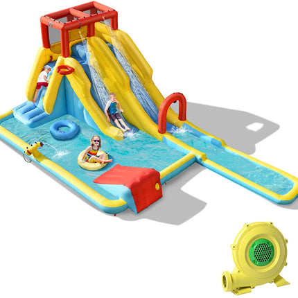 BOUNTECH Inflatable Water Slide, 20.5x11FT Mega Waterslide Park Dual Long Slides