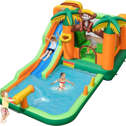 Costzon Inflatable Water Slide, 6 in 1 Kids Giant Water Park Bouncer Castle Combo