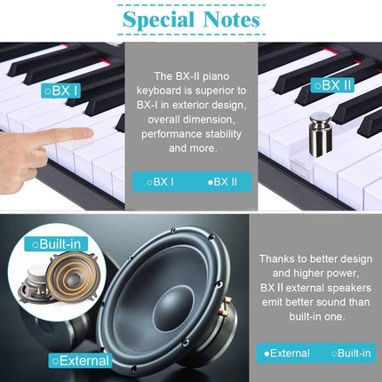BX-II 88-Key Portable Touch Sensitive Digital Piano - costzon