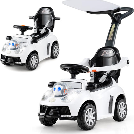 Costzon Push Car 3 in 1 Stroller Sliding Walking Car with Handle Canopy Seat Belt