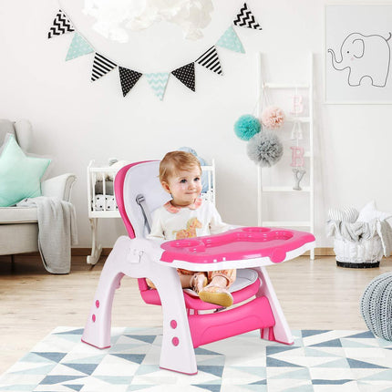 Baby High Chair, 3 in 1 Infant Table and Chair Set - costzon