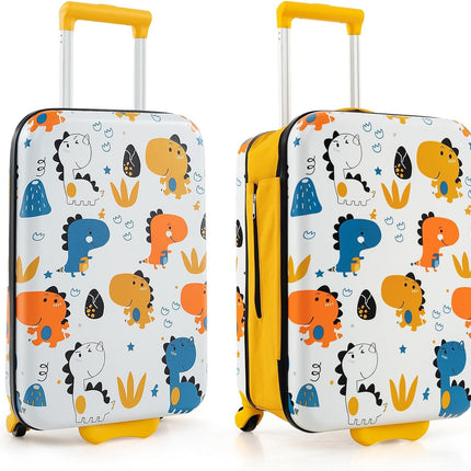 BABY JOY Kids Luggage, 20” Foldable Children Trolley Kids Carry On Luggage with Wheels
