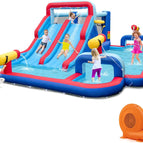 9 in 1 Double Slide Water Slide Bounce House with GFCI 680W Air Blower