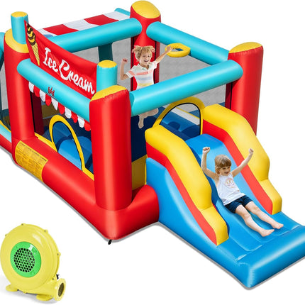BOUNTECH Ice Cream Themed Inflatable Bounce House with Ball Pit
