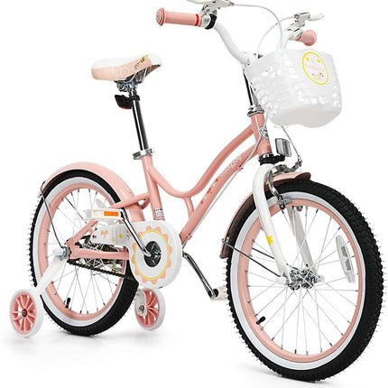 BABY JOY Kids Bike, 16, 18 Inch w/Removable Training Wheels, Adjustable Seat