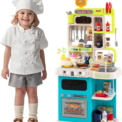 Costzon Kids Kitchen Playset | Little Chef Pretend Kitchenette Set w/Light (Single Side)